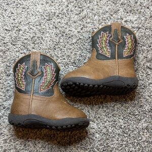Roper Brown and Black Kids Western Boots